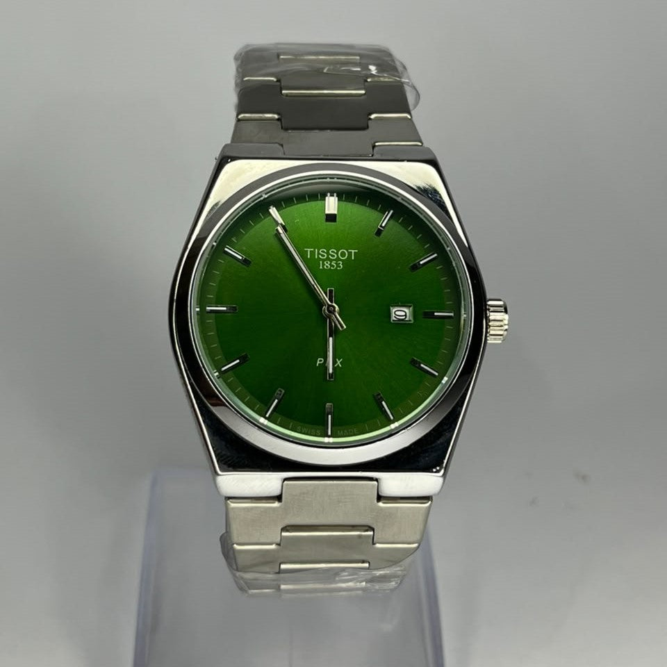 TISSOT PRX QUARTZ GREEN DIAL WATCH