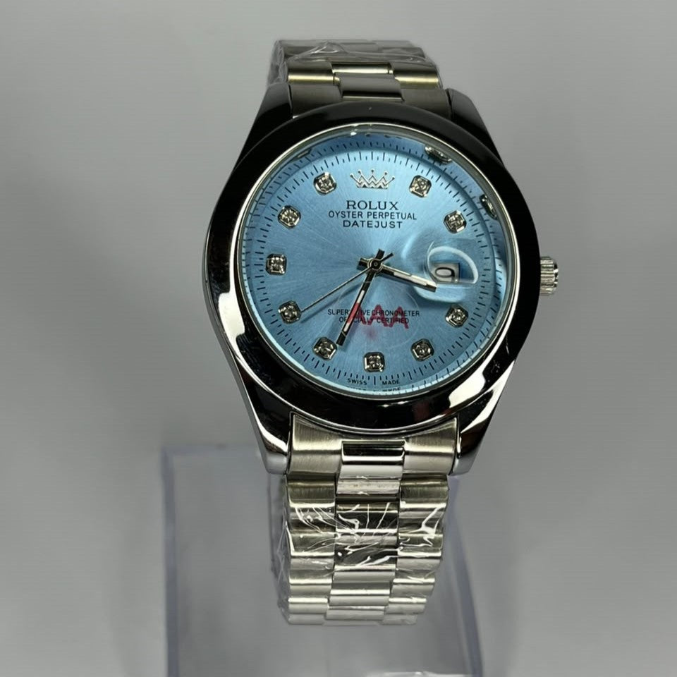 Rolux Sky-Dweller Edition Silver Metallic Chain Watch