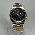 True Worth Luxury Two-Tone Chain Watch (Deep Blue Dial)