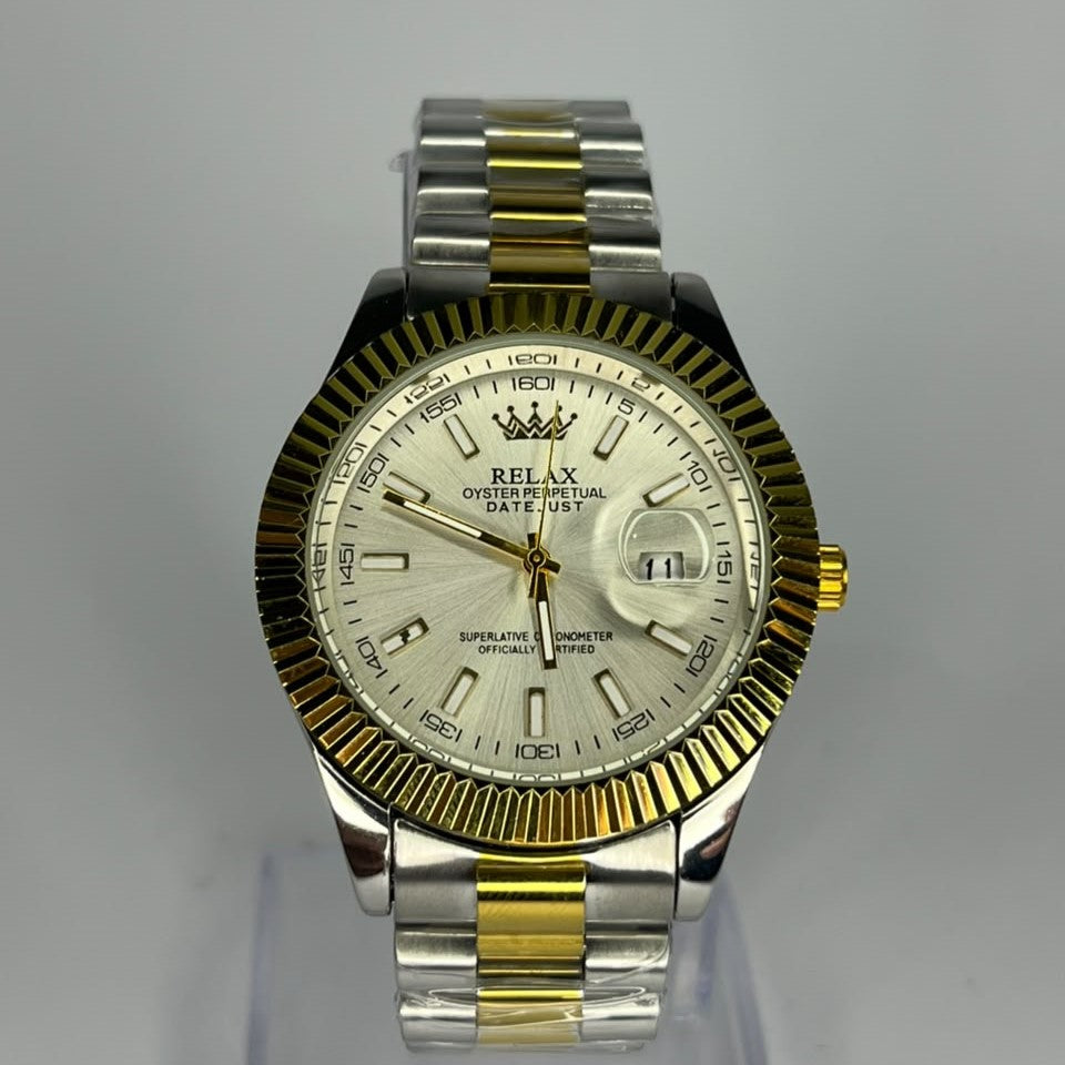 Rolux Sky-Dweller Edition Silver Metallic Chain Watch