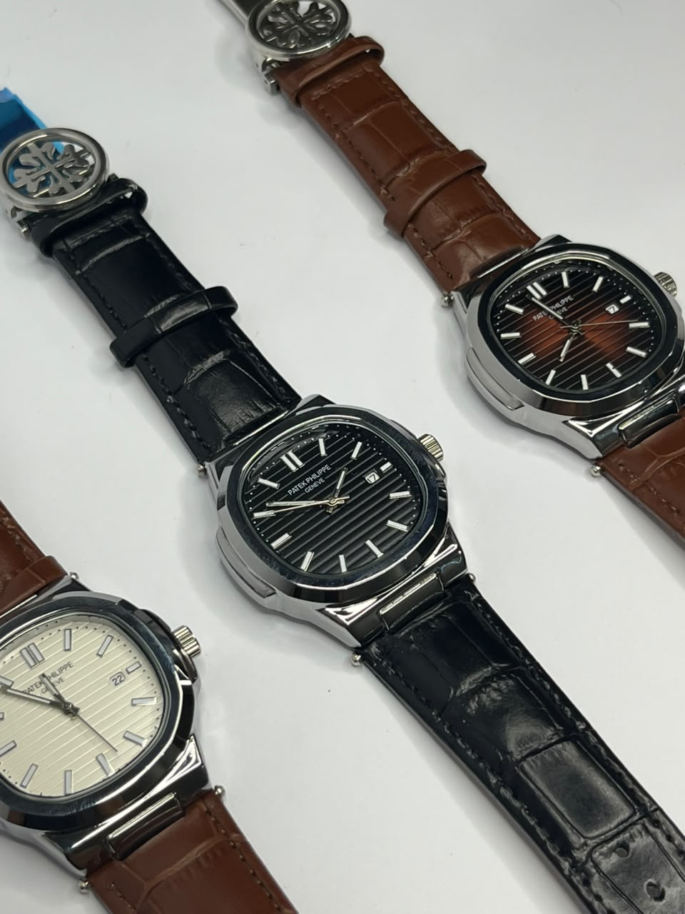 Patek Philippe Nautilus Edition Black Leather Strap Watch